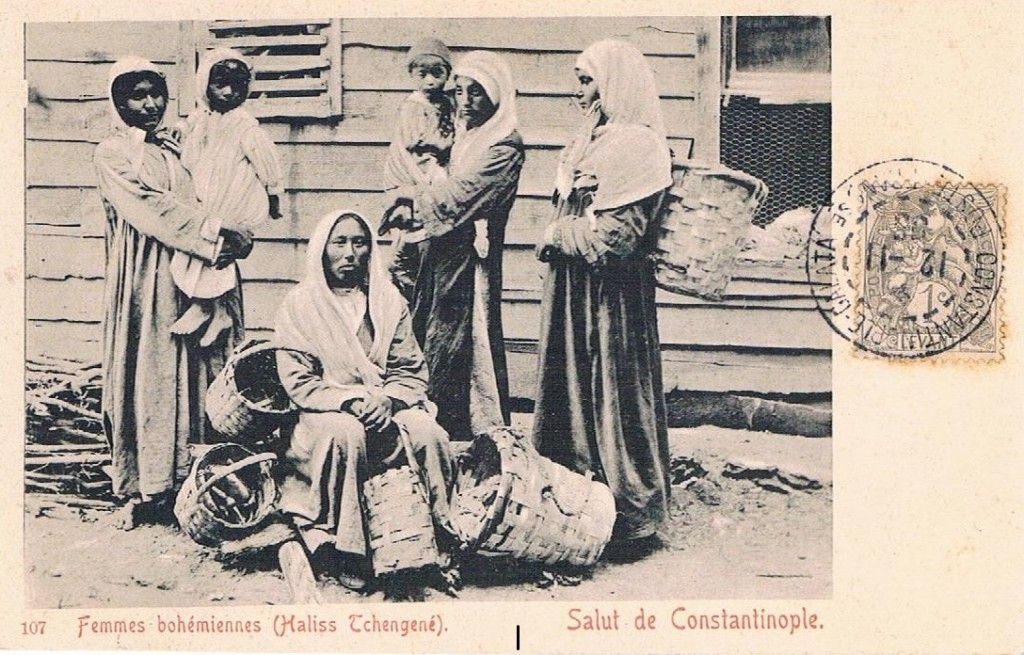 Cartolina postale: 1905Femmes bohémiennes (Haliss Echengené)Salut de Costantinople