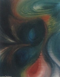 "Trombe d'aria" 1978 Olio su tela, 40x50