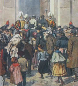 In Copertina, disegno di Achille Beltrame: un banchetto a mille poveri di Roma pel Giubileo di Leone XIII: I commensali entrano in Vaticano.
