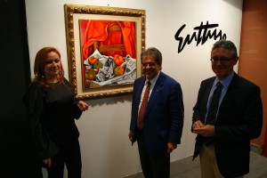 AF 1, sx Arionte, Bianco, Licandro. Alle spalle, olio su tela di Guttuso LA GIUBBA ROSSA (1985)