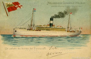 Una nave della società di navigazione di Genova