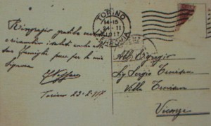 Cartolina con la firma autografa di F. Nazzaro