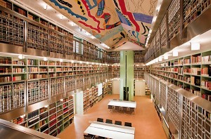 Palazzo Branciforte, Biblioteca e soffitto decorato da Moncada