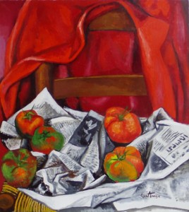 RENATO GUTTUSO, La giubba rossa, olio su tela (1985)